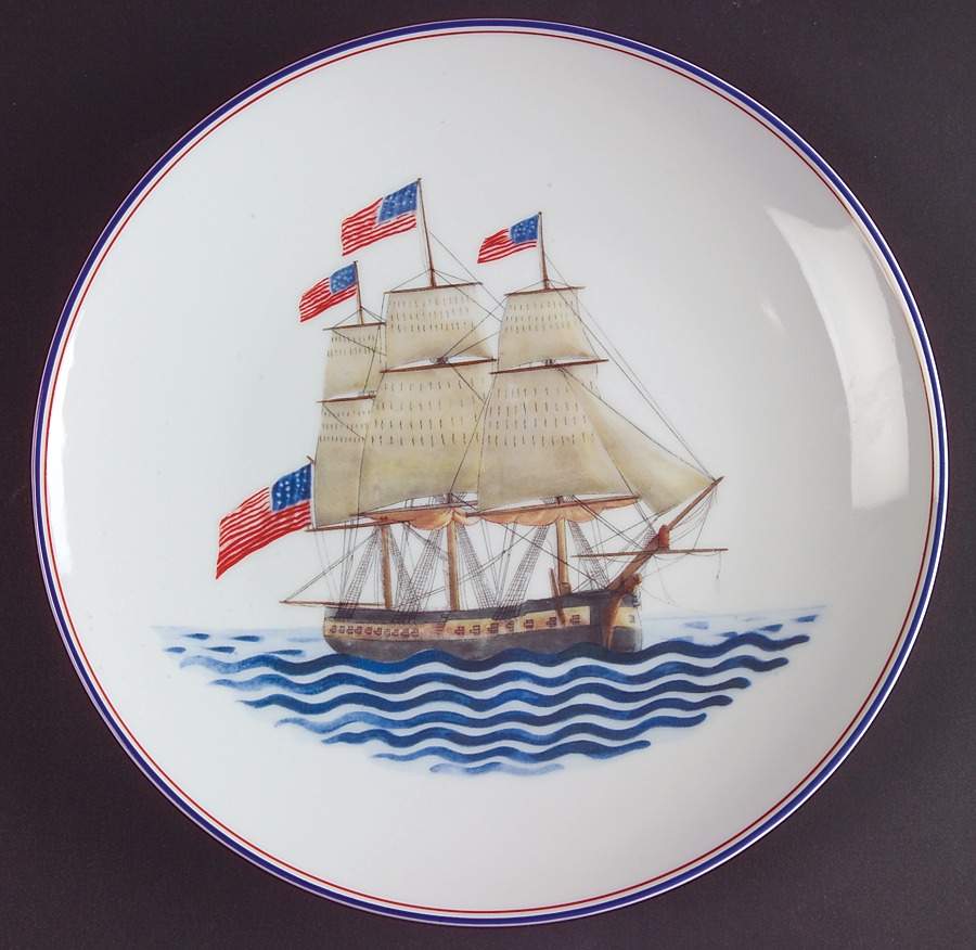 Our Maritime Heritage-American Ship Luncheon Plate by Mottahedeh-1