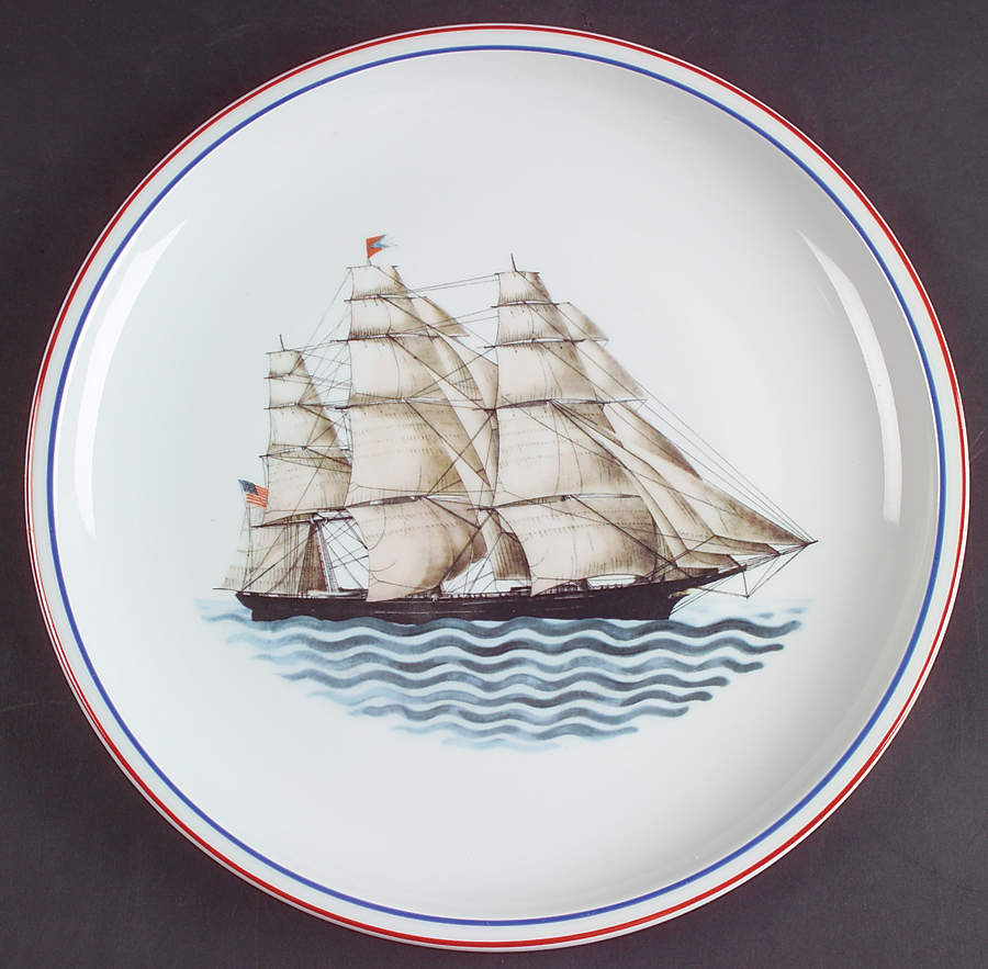 Our Maritime Heritage-American Ship Dinner Plate by Mottahedeh-1