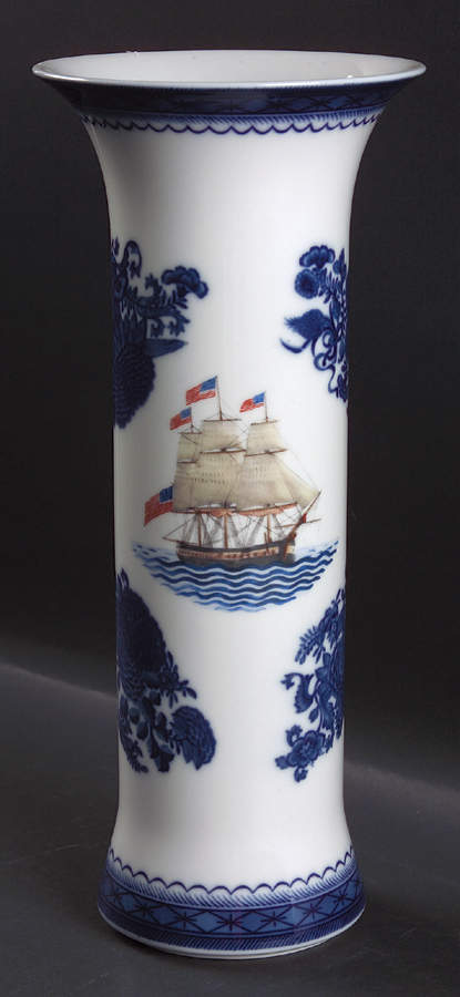 Our Maritime Heritage-American Ship 11'' Trumpet Vase by Mottahedeh-1
