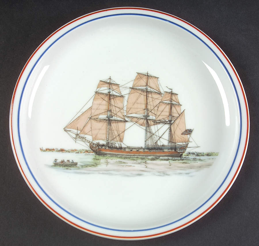 Our Maritime Heritage-American Ship Salad/Dessert Plate by Mottahedeh-1