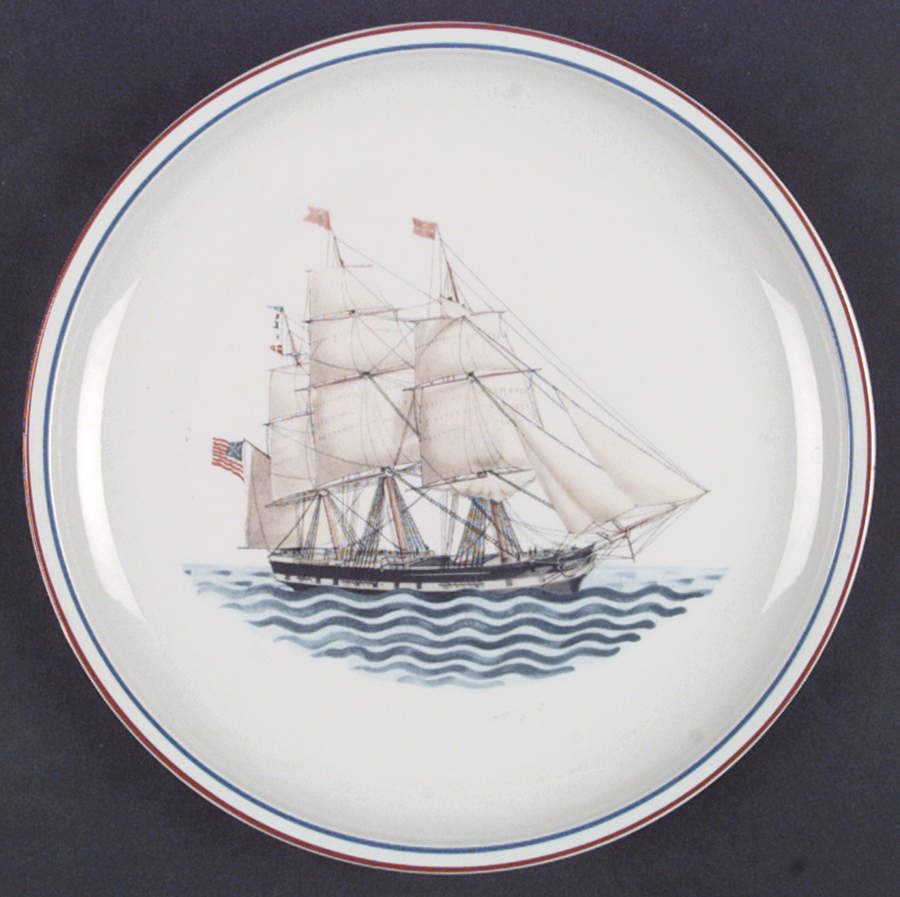 Our Maritime Heritage-American Ship Dinner Plate by Mottahedeh-1