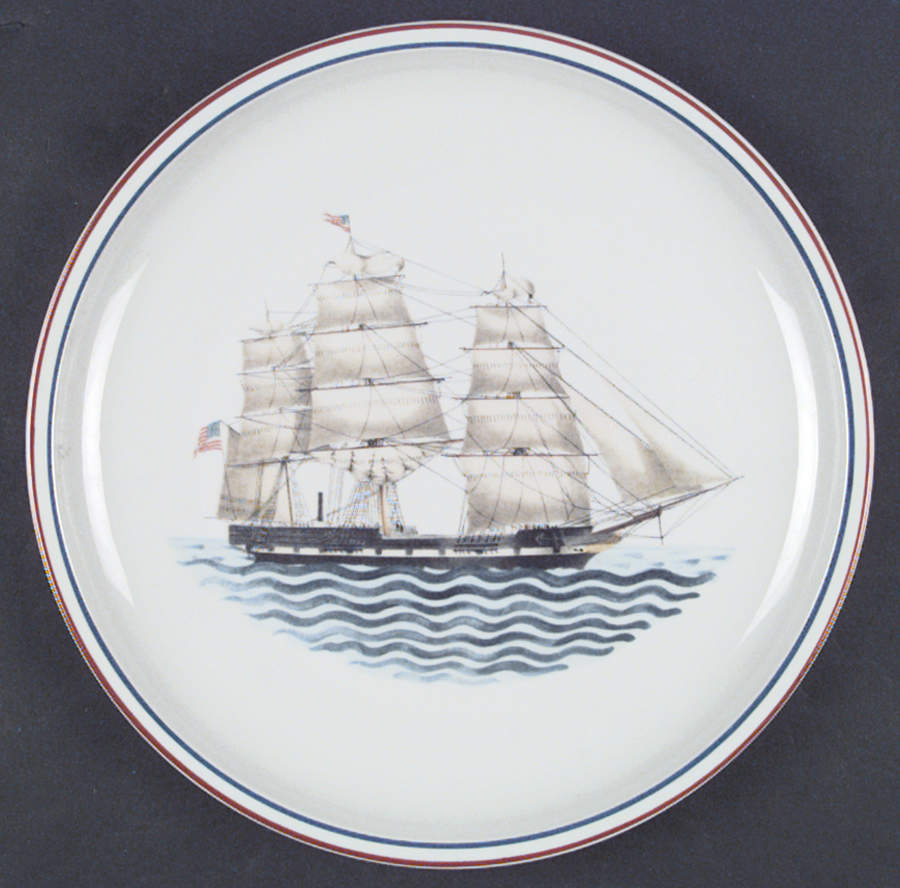 Our Maritime Heritage-American Ship Dinner Plate by Mottahedeh-1