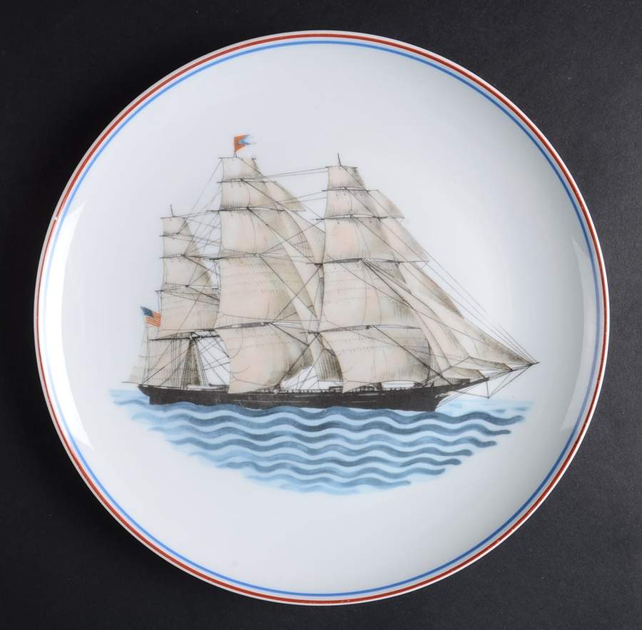 Our Maritime Heritage-American Ship Luncheon Plate by Mottahedeh-1