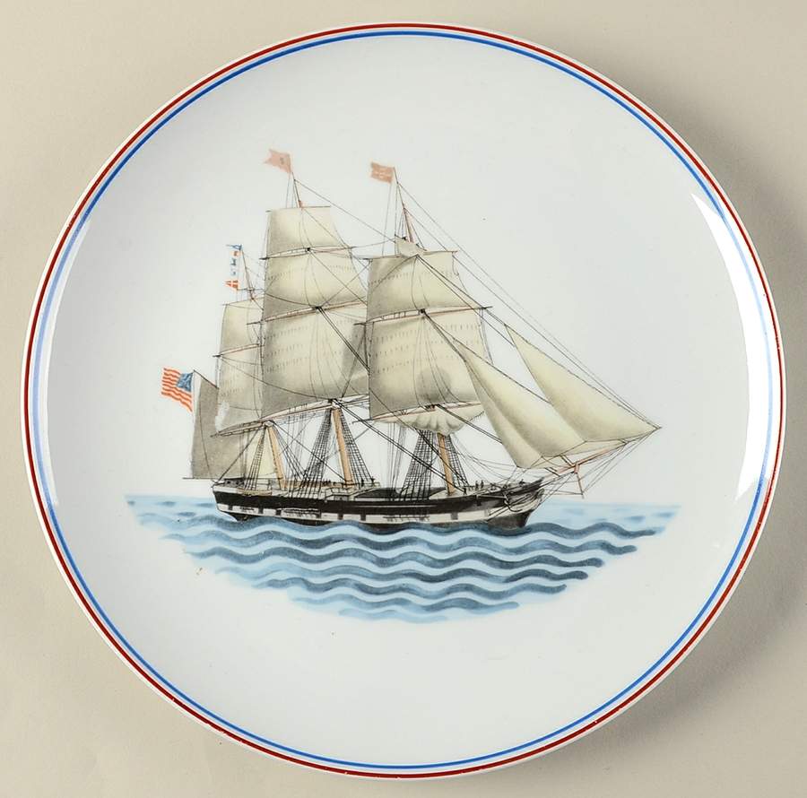 Our Maritime Heritage-American Ship Luncheon Plate by Mottahedeh-1