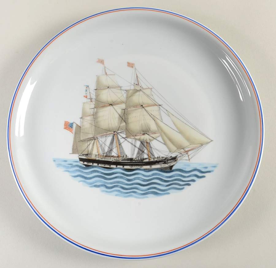 Our Maritime Heritage-American Ship Dinner Plate by Mottahedeh-1
