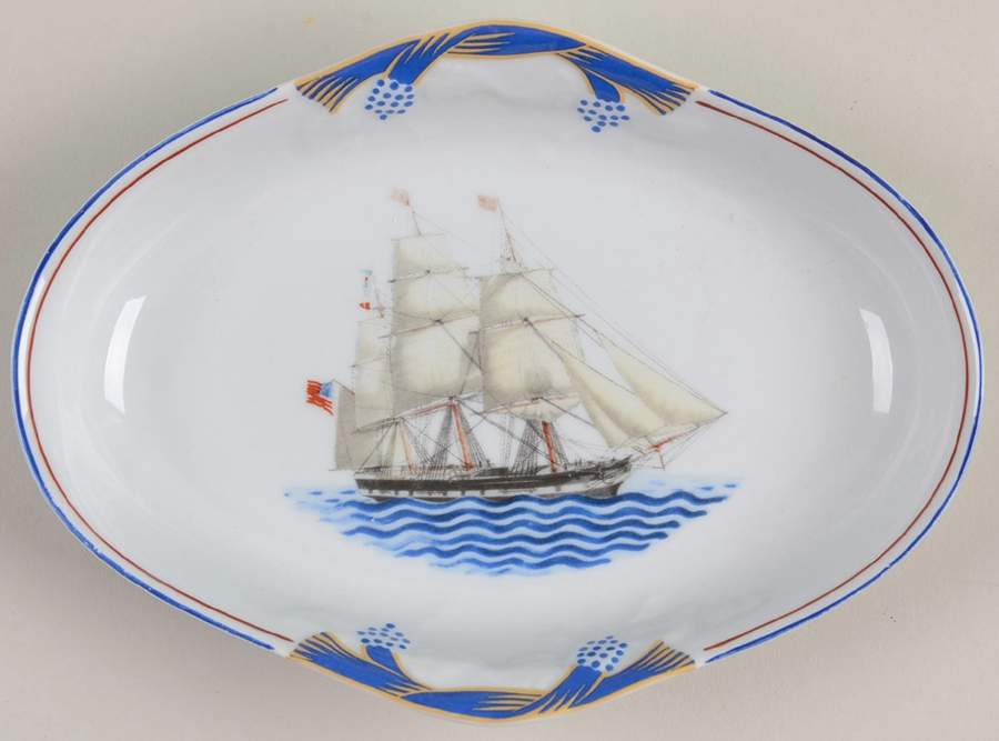 Our Maritime Heritage-American Ship 6" Oval Tray by Mottahedeh-1