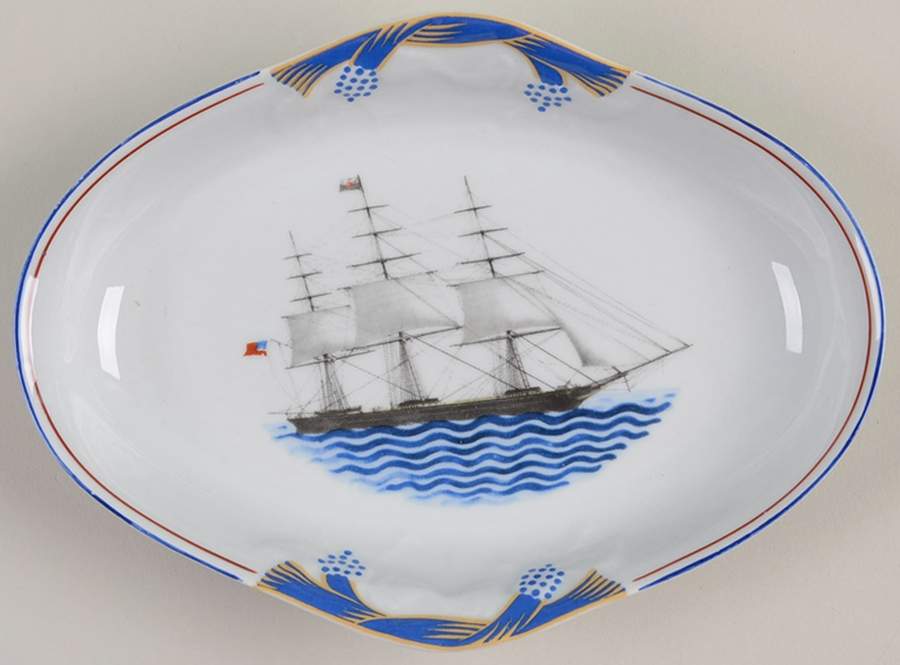 Our Maritime Heritage-American Ship 6" Oval Tray by Mottahedeh-1