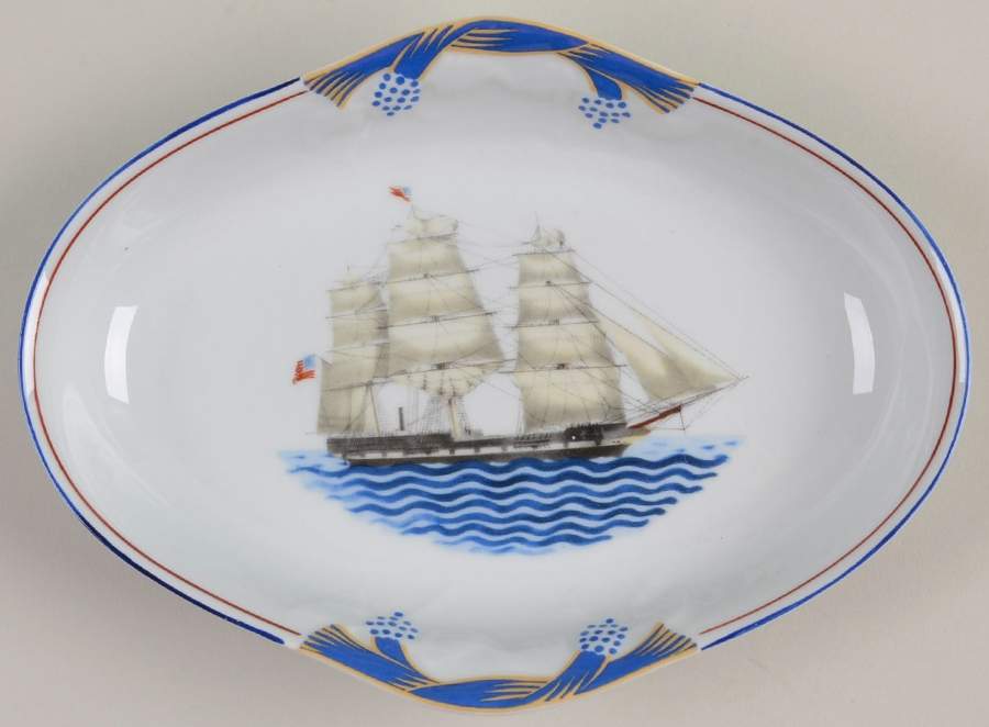 Our Maritime Heritage-American Ship 6" Oval Tray by Mottahedeh-1