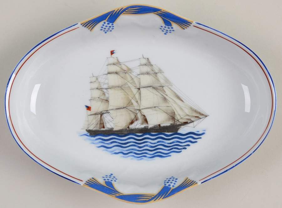 Our Maritime Heritage-American Ship 6" Oval Tray by Mottahedeh-1