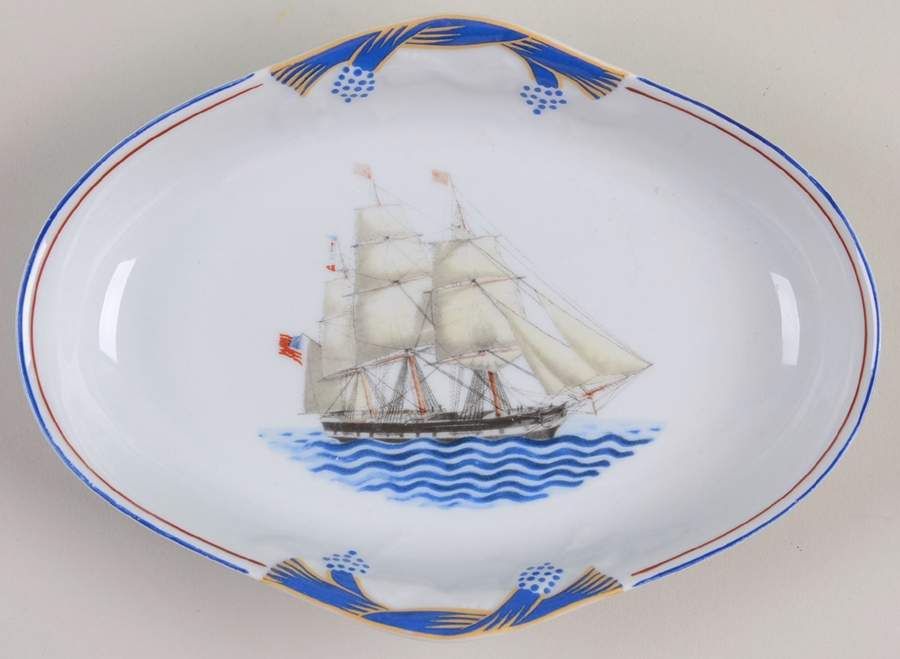 Our Maritime Heritage-American Ship 6" Oval Tray by Mottahedeh-1