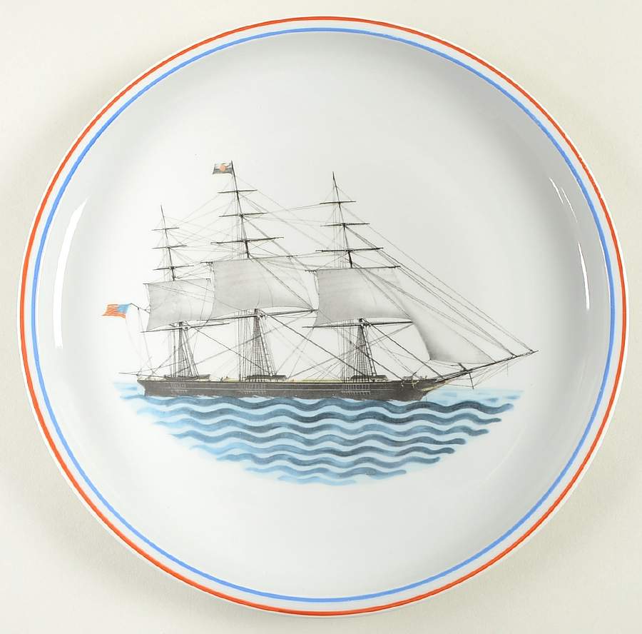 Our Maritime Heritage-American Ship Dinner Plate by Mottahedeh-1