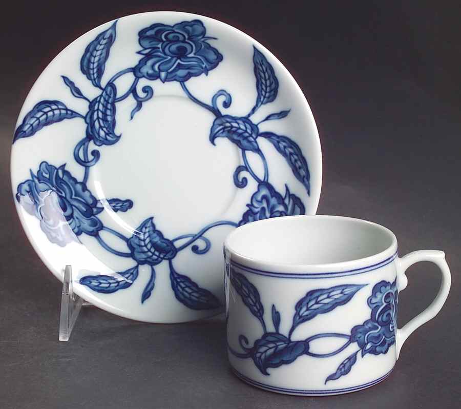 Palace Blue Flat Cup & Saucer Set by Mottahedeh-1