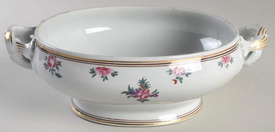 Peking Rose Round Vegetable No Lid by Mottahedeh-1