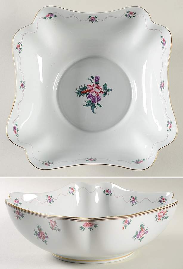 Peking Rose 8" Square Vegetable Bowl by Mottahedeh-1