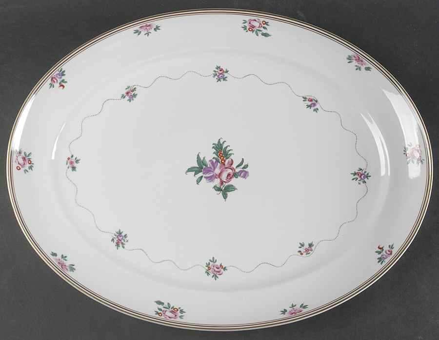 Peking Rose 16" Oval Serving Platter by Mottahedeh-1