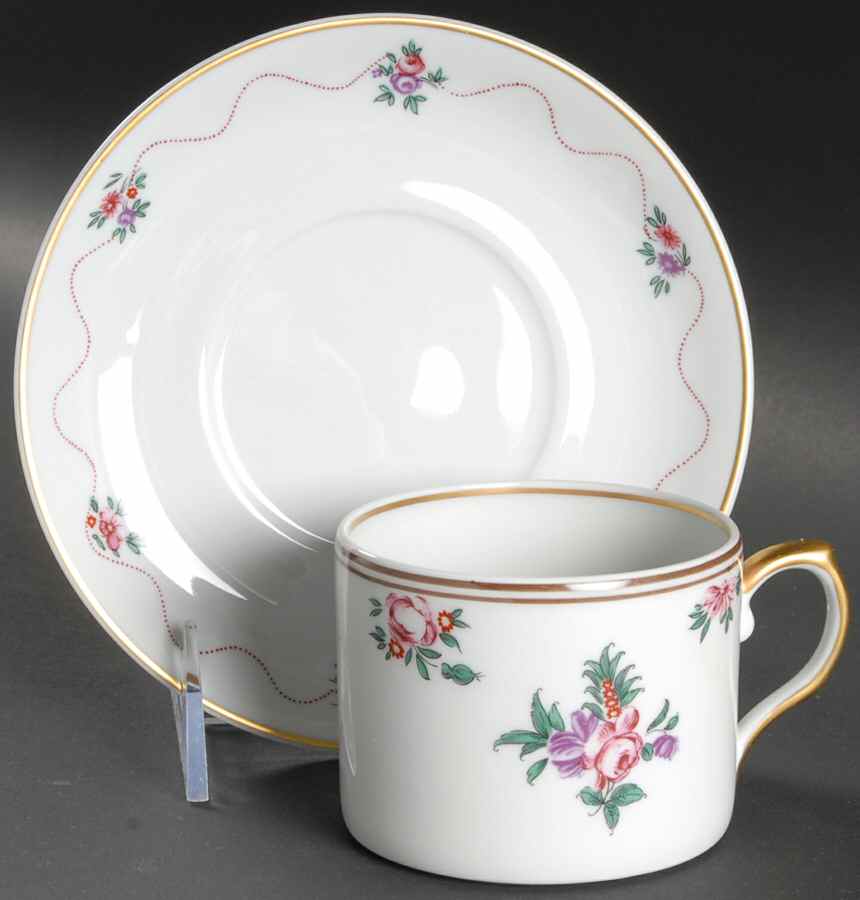 Peking Rose Flat Cup & Saucer Set by Mottahedeh-1