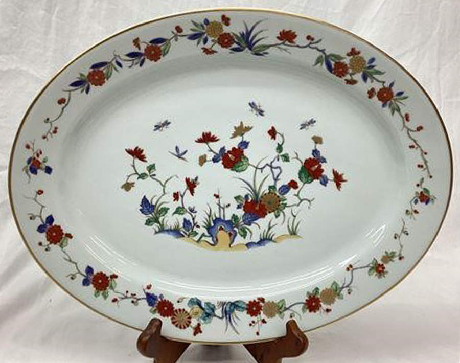 Rock Garden (Pale Blue) 13" Oval Serving Platter by Mottahedeh-1