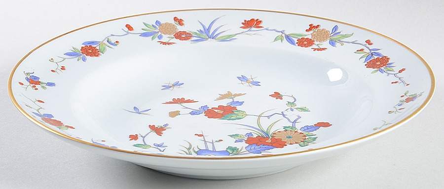 Rock Garden (Pale Blue) Large Rim Soup Bowl by Mottahedeh-1