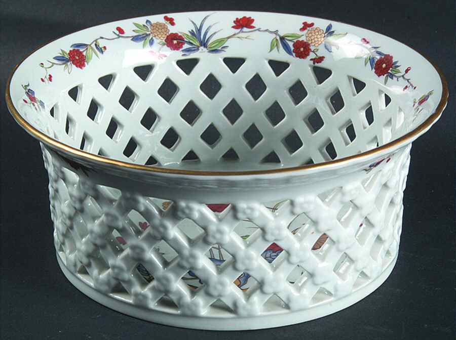 Rock Garden (Pale Blue) 6'' Pierced Round Bowl by Mottahedeh-1
