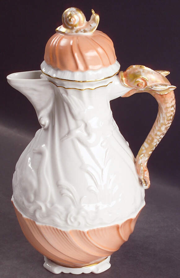 Salmon Swan Coffee Pot & Lid by Mottahedeh-1