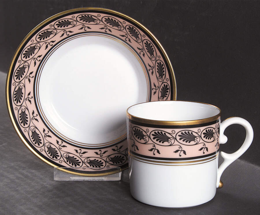 Silhouette Flat Cup & Saucer Set by Mottahedeh-1