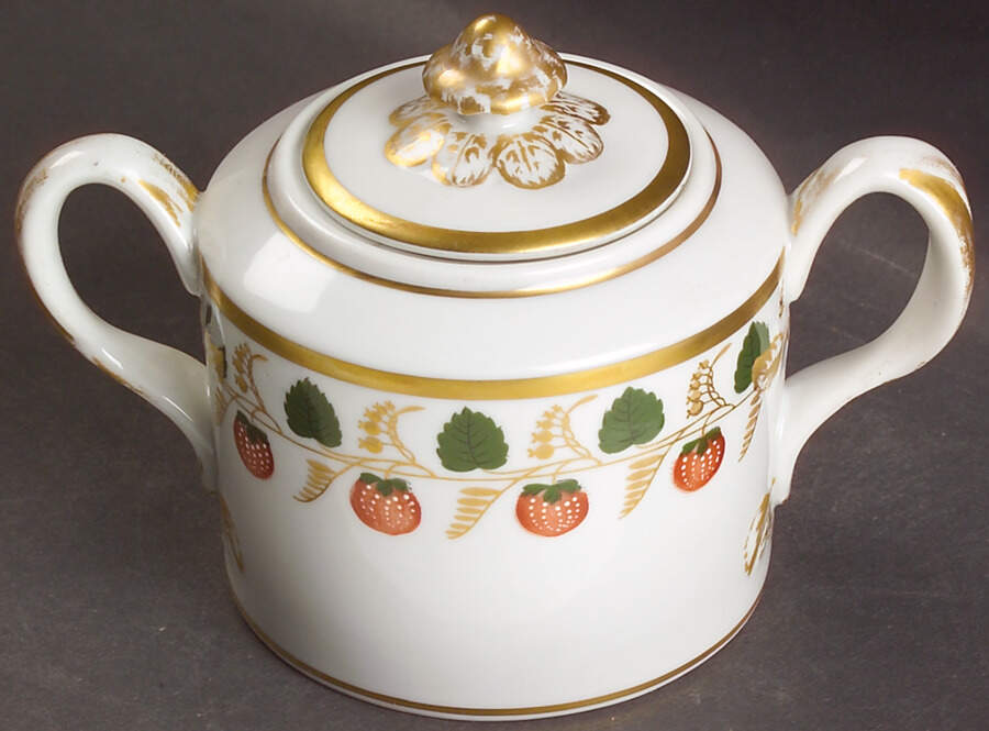Strawberry Vine Sugar Bowl & Lid by Mottahedeh-1