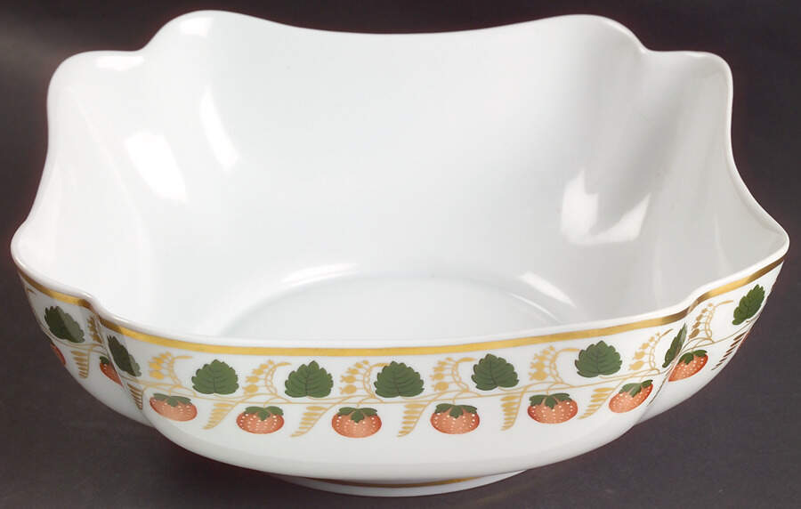 Strawberry Vine 9" Square Vegetable Bowl by Mottahedeh-1