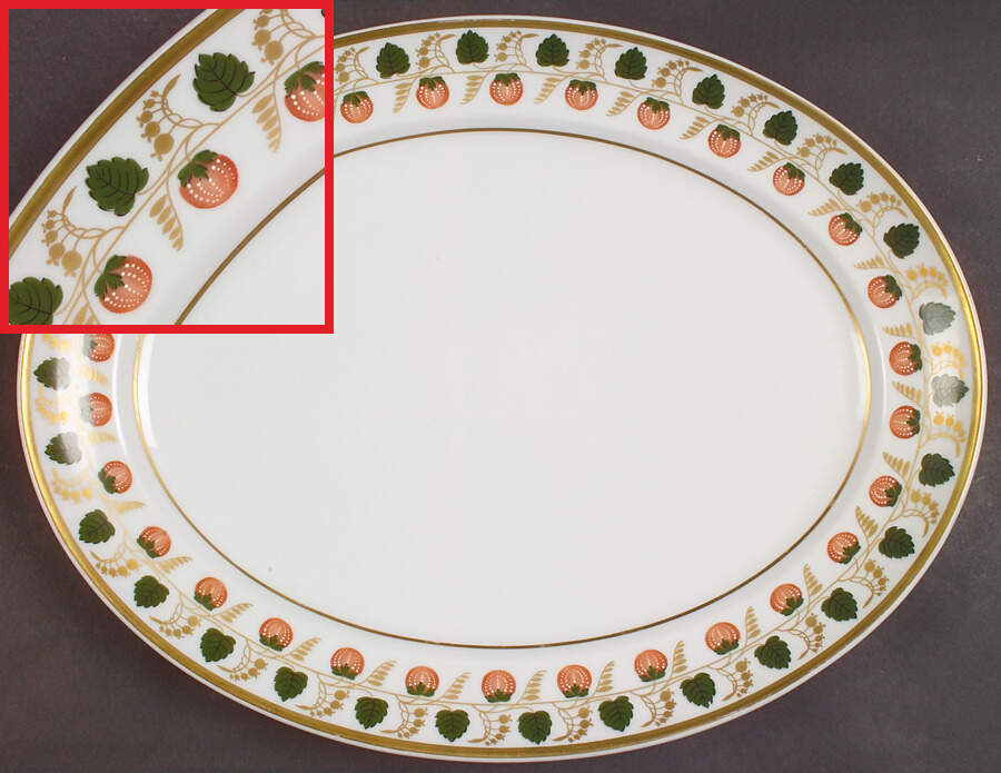 Strawberry Vine 13" Oval Serving Platter by Mottahedeh-1