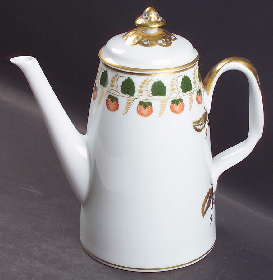 Strawberry Vine Coffee Pot & Lid by Mottahedeh-1