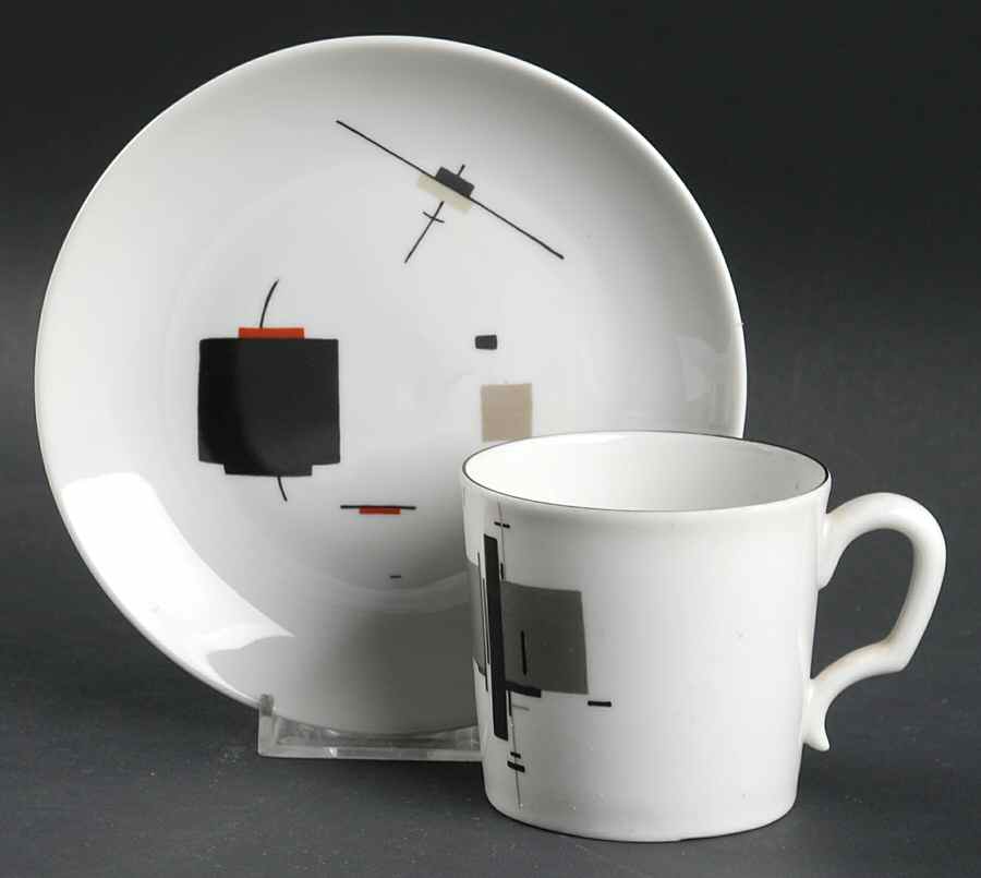 Suetin Flat Cup & Saucer Set by Mottahedeh-1