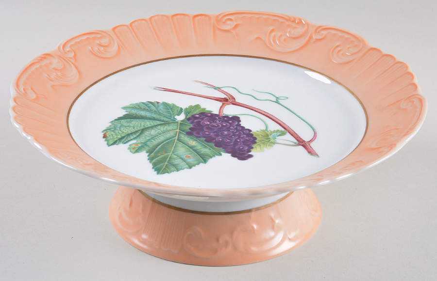 Summer Fruit 10" Diameter Pedestal Cake Stand by Mottahedeh-1