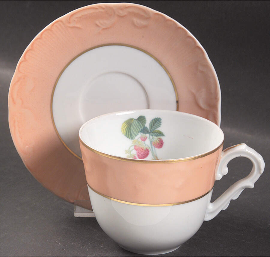 Summer Fruit Flat Cup & Saucer Set by Mottahedeh-1