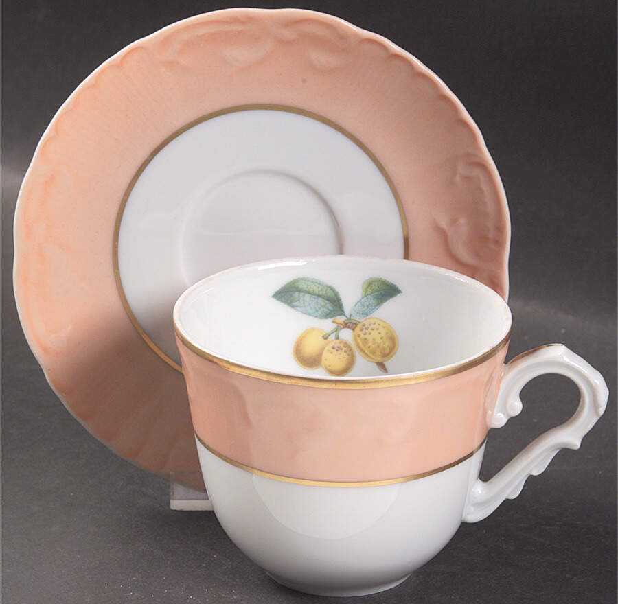 Summer Fruit Flat Cup & Saucer Set by Mottahedeh-1