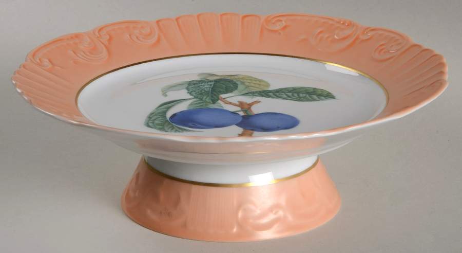 Summer Fruit 10'' Diameter Pedestal Cake Stand by Mottahedeh-1