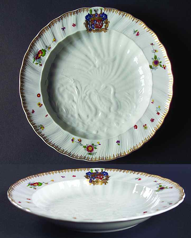 Swan Service Large Rim Soup Bowl by Mottahedeh-1