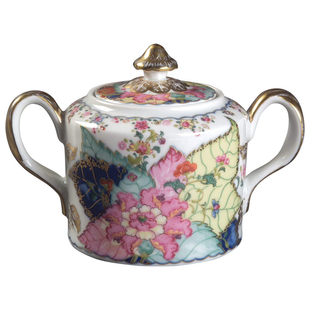 Tobacco Leaf Sugar Bowl & Lid by Mottahedeh-1