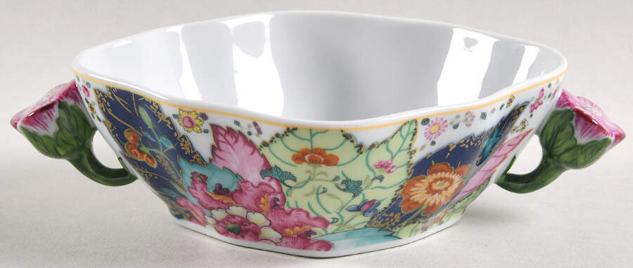 Tobacco Leaf Flat Cream Soup Bowl by Mottahedeh-1