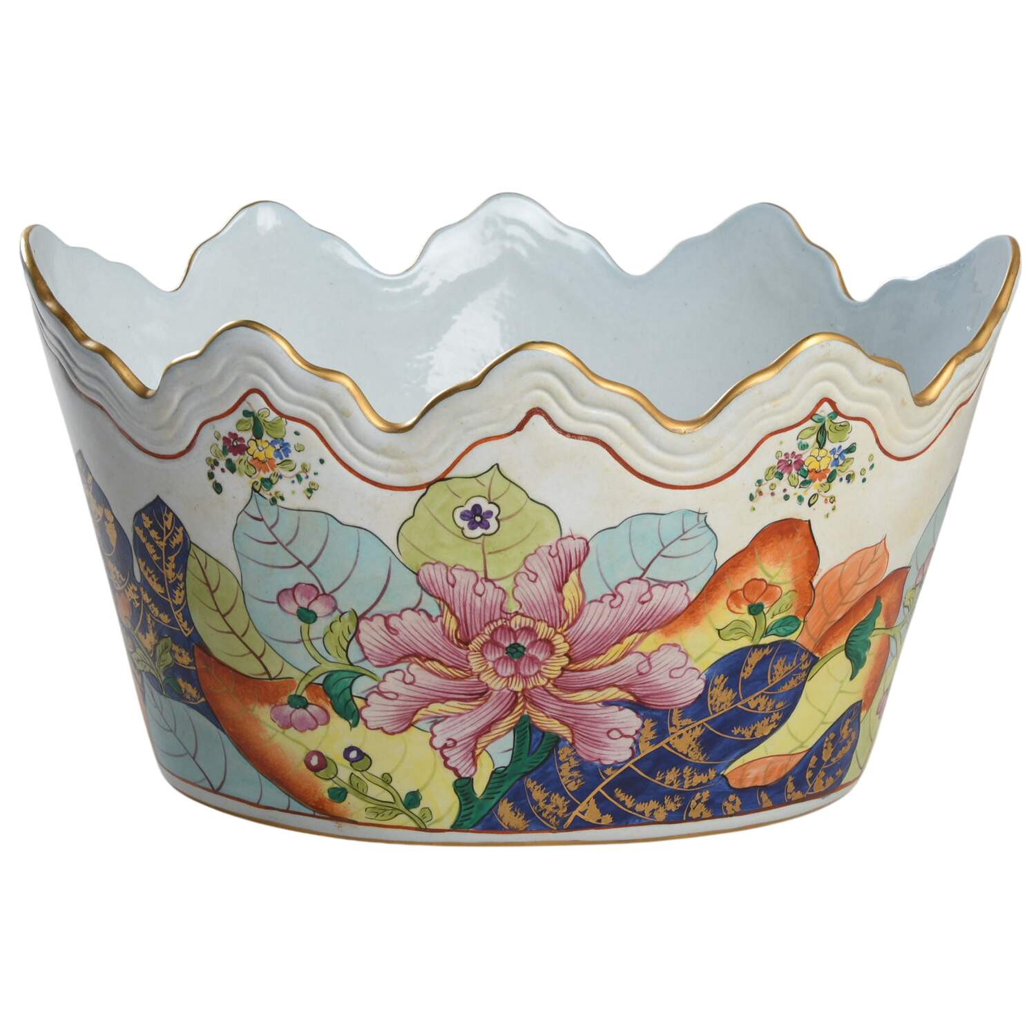 Tobacco Leaf Monteith Bowl by Mottahedeh-1
