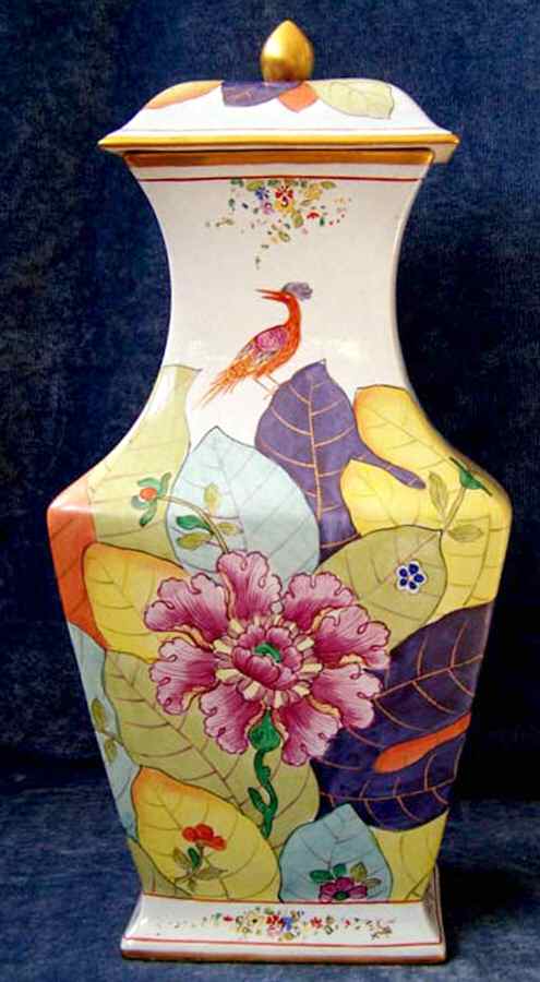 Tobacco Leaf Covered Vase by Mottahedeh-1