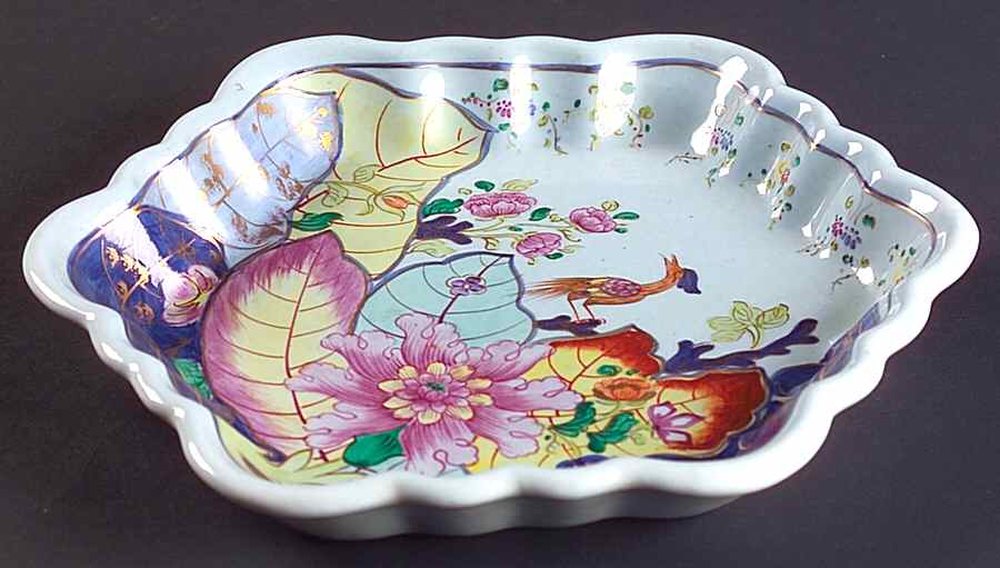 Tobacco Leaf 7" Hexagonal Tray by Mottahedeh-1