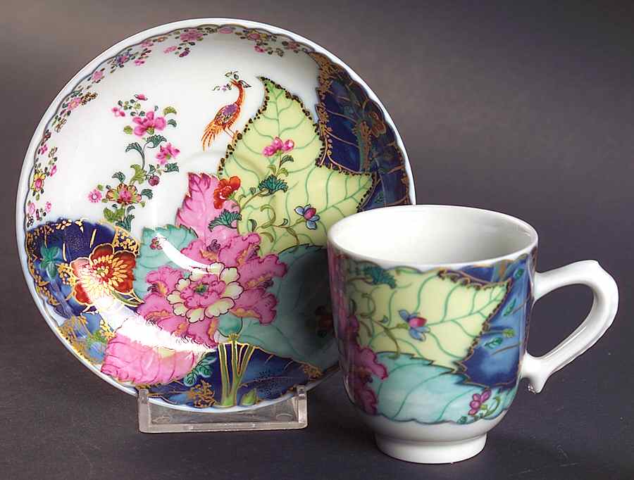 Tobacco Leaf Flat Demitasse Cup & Saucer Set by Mottahedeh-1