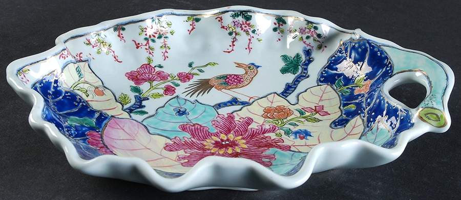 Tobacco Leaf 9" Leaf Dish by Mottahedeh-1