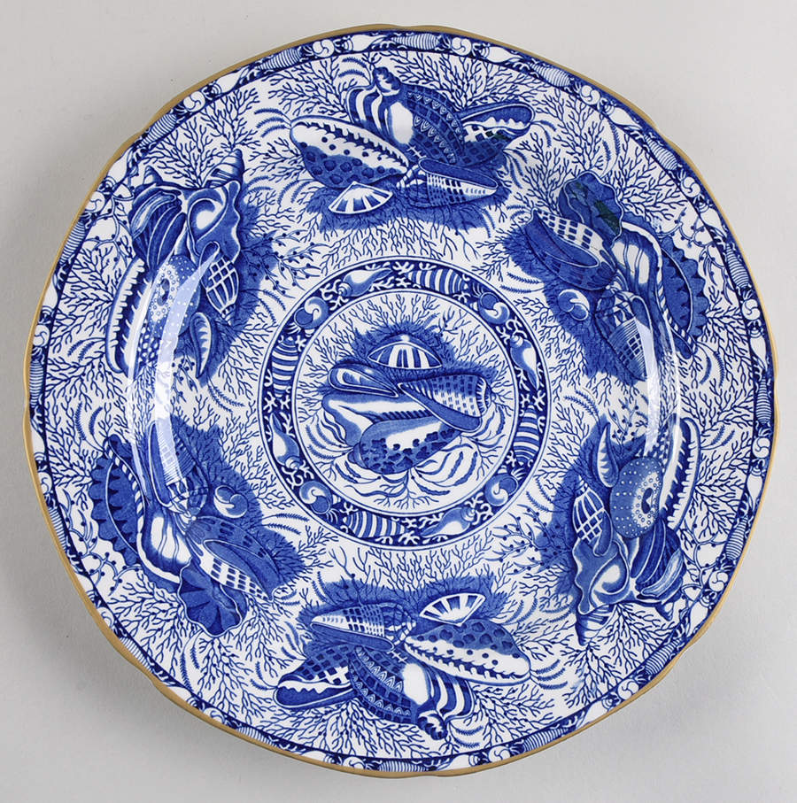 Torquay Blue (Yellow Trim) Dinner Plate by Mottahedeh-1