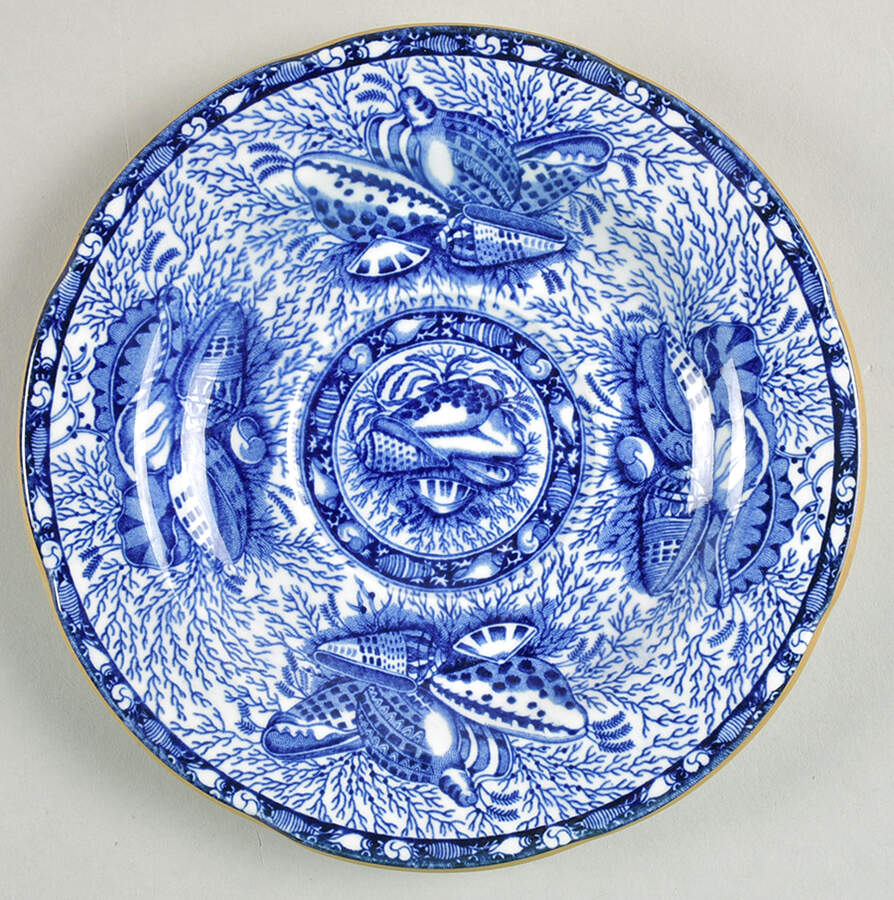 Torquay Blue (Yellow Trim) Saucer by Mottahedeh-1