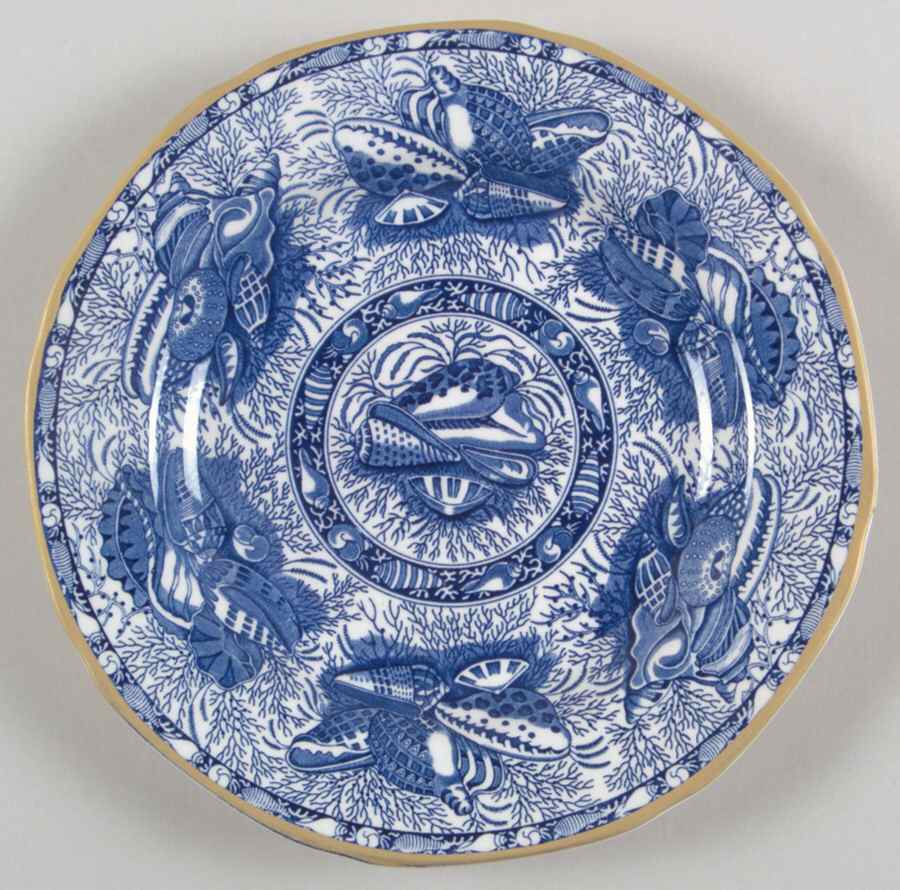 Torquay Blue (Yellow Trim) Bread & Butter Plate by Mottahedeh-1