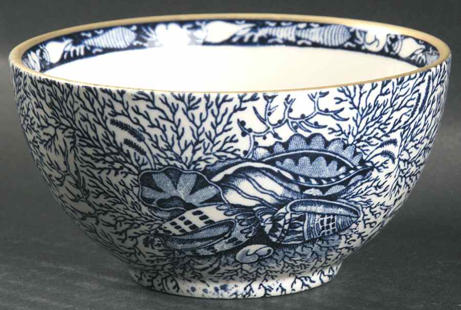 Torquay Blue (Yellow Trim) Open Sugar Bowl by Mottahedeh-1