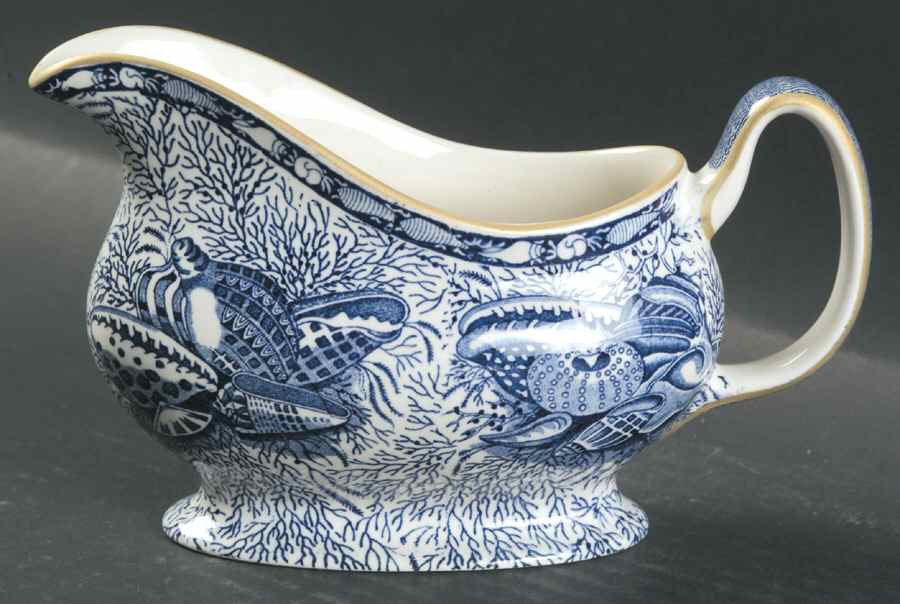 Torquay Blue (Yellow Trim) Gravy Boat by Mottahedeh-1