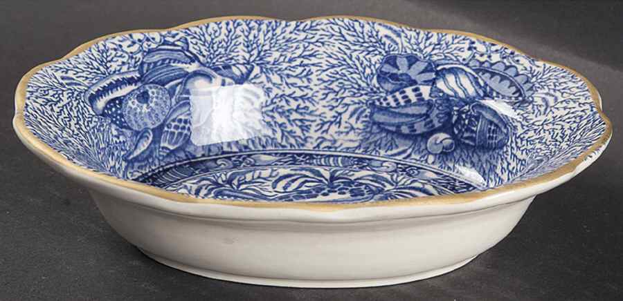 Torquay Blue (Yellow Trim) Soap Dish by Mottahedeh-1