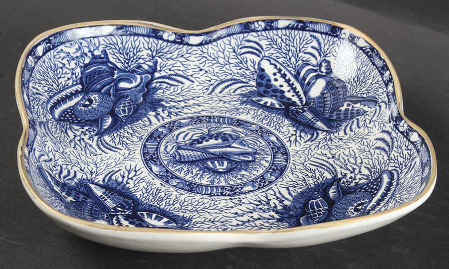 Torquay Blue (Yellow Trim) 7" Clover Dish by Mottahedeh-1