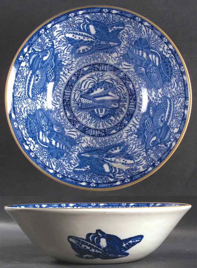 Torquay Blue (Yellow Trim) Coupe Cereal Bowl by Mottahedeh-1